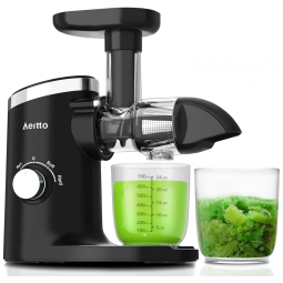 Extrator de Suco Aeitto com Modos Suave e Forte, Motor Silencioso, Função Reversa, Extrai Suco de Frutas e Vegetais, Prensagem a Frio