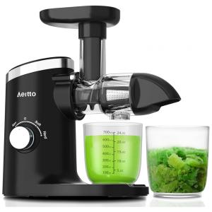 Extrator de Suco Aeitto com Modos Suave e Forte, Motor Silencioso, Função Reversa, Extrai Suco de Frutas e Vegetais, Prensagem a Frio