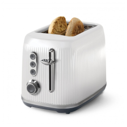 Torradeira Elétrica 2 Fatias com 7 Níveis de Tostagem e Alavanca de Verificação Rápida, 110V 900W, Oster Retro, Branca