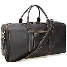 Bolsa de Viagem Masculina Clássica Polare em Couro Marrom Resistente e Elegante