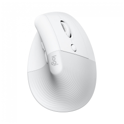 Mouse Ergonômico Vertical sem Fio Reduz a Tensão do Pulso com Rolo Lateral e Bluetooth, 4 Botões, LOGITECH 910 006469, Branco