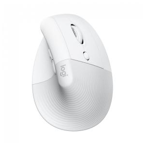 Mouse Ergonômico Vertical sem Fio Reduz a Tensão do Pulso com Rolo Lateral e Bluetooth, 4 Botões, LOGITECH 910 006469, Branco