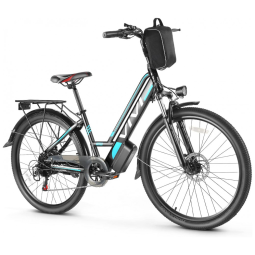 Bicicleta Elétrica para Adultos 7 Velocidades até 80km com Bateria de Lítio Removível, 48V 500W, Vivi, Preta