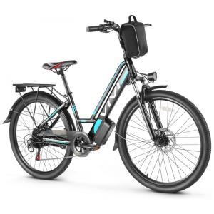 Bicicleta Elétrica para Adultos 7 Velocidades até 80km com Bateria de Lítio Removível, 48V 500W, Vivi, Preta