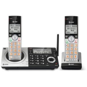 Telefone sem Fio DECT 6.0 Expansível com 2 telefones, ATT CL83207, Preto