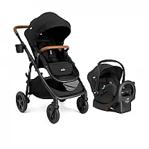 Cadeirinha Joie Rue Preta Sistema de Viagem 4-em-1 com Base e Carrinho 1,8 a 13,6 kg