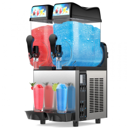 Máquina de Raspadinha Comercial de 30 Litros Mojgar, Controle de Temperatura Independente em 2 Tanques, Preparo de Bebidas Geladas em 545