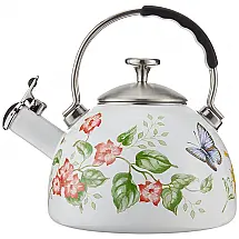 Chaleira de Chá 2.5L em Aço Inoxidável com Apito, LENOX 886454, Branco