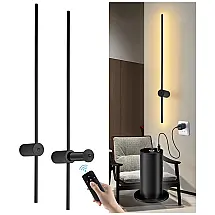 Conjunto de Luminária de Parede Sem Fio com Rotação de 360°, Controle Remoto, Tamanho 100 cm e Bateria Recarregável via USB, 5V, Aanyhoh