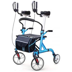 Andador Adulto Idoso Lenificar com Assento e Bolsa Portátil, Azul