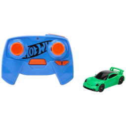 Carro RC Porsche 911 Escala 1:64 com Controle Remoto e Recarga USB para Crianças Acima de 4 Anos, Hot Wheels
