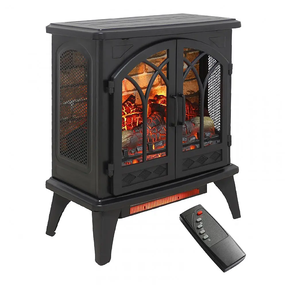 Lareira Elétrica Portátil com Controle Remoto, Brilho e Temperatura Ajustável, 110V 1500W, Innoflame, Preta