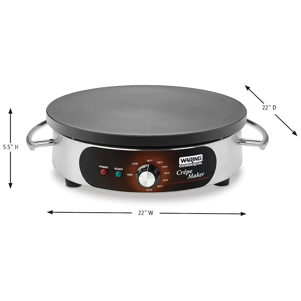 Máquina de Crepe em Aço Inoxidável com Espalhador e Espátula Inclusos, 220V 2800W, Waring WSC165BX, Branco — foto 2