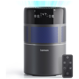 Umidificador Evaporativo 4,5L com Filtro de Ânions para Ambientes Grandes e Modo Sono Silencioso, Lamon, Preto