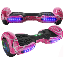 Hoverboard Elétrico com Alto Falante Bluetooth e Auto Equilíbrio para Crianças de 6 a 12 Anos, Emaxusa, Rosa