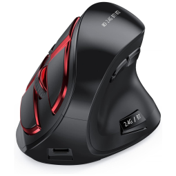 Mouse Ergonômico Vertical Óptico sem Fio Reduz a Tensão do Pulso, SEENDA, Preto