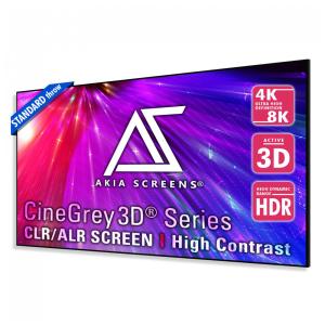 Tela de projeção fixa ALR 123" 16:9 Akia Screens CineGrey 3D cinza borda infinita para projetor longo alcance