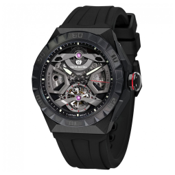 Relógio Masculino Analógico Automático Mecânico a Prova dÁgua 100M com Pulseira de Silicone, TSAR BOMBA 8804, Preto