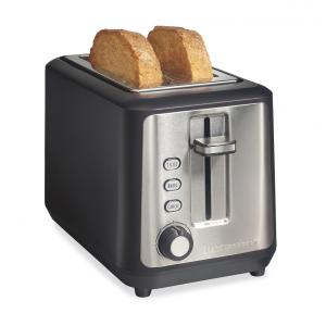 Torradeira Hamilton Beach Gourmet 2 Fatias com Slots de 30cm, Tecnologia SureToast, Seletor de Tostagem, Função Bagel, Preto Fosco e Aço
