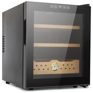 Umidor para Charutos Elétrico 3 em 1 com Capacidade para 200 Charutos, Prateleiras e Gaveta em Madeira de Cedro Espanhol, 110V, Wqzlyg