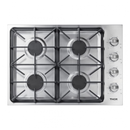 Cooktop a gás 4 queimadores Thor Kitchen inox profissional queimador 18.000 BTU grades de ferro fundido 110V