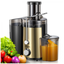 Extrator de Suco Centrífugo QCen, 800W com Boca Larga de 3 Entradas para Frutas e Vegetais, Fácil de Limpar, Aço Inoxidável