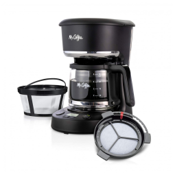 Máquina de Café Programável Mr. Coffee, 5 Xícaras com Pausa Automática, Jarro de Vidro, Design Compacto, Cor Preta, ideal para uso diário