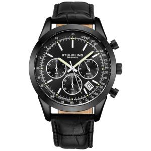 Mens Dress Watch Cronógrafo Relógio Analógico Mostrador com Data Taquímetro 24 Horas Subdial Mens Pulseira de Couro Relógios para Homens