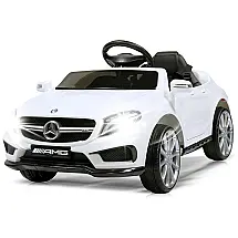 Costzon Ride Carrinho, Carro Elétrico Mercedes Benz, 1 lugar, 12V, c, controle remoto, USB MP3, 3 km, h, 3 a 6 anos, Branco