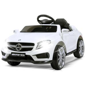 Costzon Ride Carrinho, Carro Elétrico Mercedes Benz, 1 lugar, 12V, c, controle remoto, USB MP3, 3 km, h, 3 a 6 anos, Branco