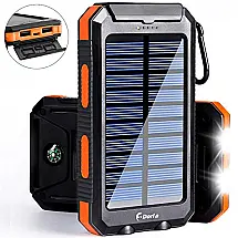 Powerbank Carregador Solar 20000mAh LED Prova dágua Nautica Camping Praia