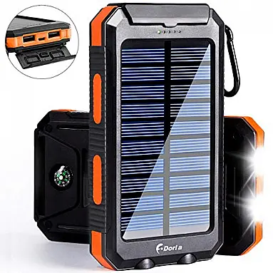Powerbank Carregador Solar 20000mAh LED