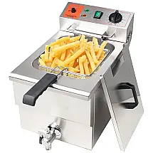 Fritadeira Elétrica Dupla Profissional 12 Litros de Capacidade, Aço Inoxidável, 110V 1750W, Valgus