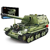 Kit de Construção Tanque Militar com 2436 Peças, JMBricklayer, Verde