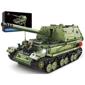 Kit de Construção Tanque Militar com 2436 Peças, JMBricklayer, Verde