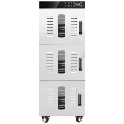 Desidratador de Alimentos Profissional com 36 Bandejas em Aço Inoxidável e Controle de temperatura, 110V 2400W, TECHTONGDA, Prata