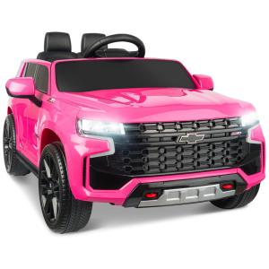 Carro Elétrico Infantil a Bateria com Controle Remoto, Luzes LED, Música Bluetooth, Buzina e 3 Velocidades, 12V, ENYOPRO, Rosa