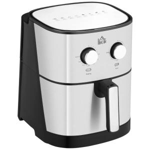 Fritadeira Elétrica AirFryer 6.5L com Temperatura Ajustável e Cesto Antiaderente, 1700W, Branca, 110V, HOMCOM, Branco