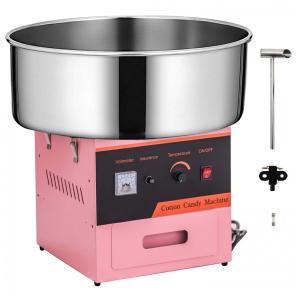 Máquina de Algodão Doce Elétrica Profissional em Aço Inoxidável, 110V 1000W, TIANAI, Rosa