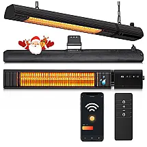 Aquecedor Infravermelho Teto Parede sundate T17-GW15B 1500W Fibra Carbono Wi-Fi 9 Níveis Timer 24h Indoor Outdoor 120V