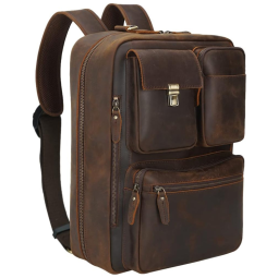 Mochila Masculina para Laptop, Conversível para Bolsa de Mão, TIDING, Marrom