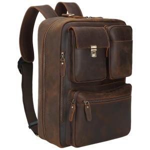 Mochila Masculina para Laptop, Conversível para Bolsa de Mão, TIDING, Marrom