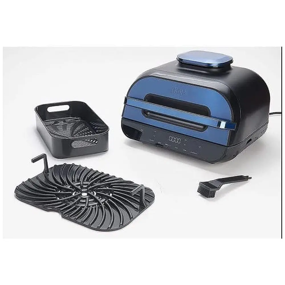Churrasqueira Elétrica Grill 6 em 1 com Termometro Inteligente e Controle Digital, 110V, Ninja FG551, Azul