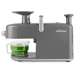 Centrifuga de Frutas em Aço Inoxidável com Duplo Mastigador, Caixa de Limpeza Fácil, Ferramenta de Limpeza de Tela e Jarro de Vidro