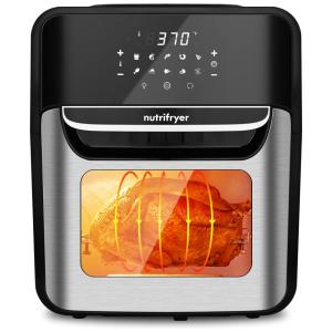 Fritadeira Elétrica AirFryer 12.7L em Aço Inoxidável com Painel Digital, 1700W, 110v, NUTRIFRYER, Preto