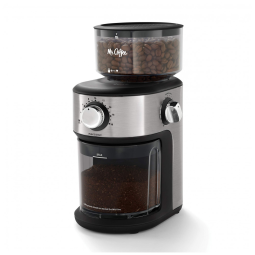 Moedor de Café Elétrico Ajustável com 18 Configurações de Moagem, 110V, Mr Coffee, Prata