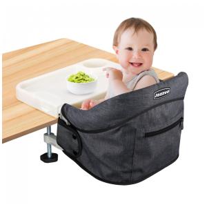 Cadeira de Alimentação Portátil com Encaixe em Mesa e Bandeja, Jozzve, Preto