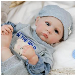 Bebê Recém-Nascido Newborn,Boneco Realista de Bebê Menino 50 cm: Corpo Macio de Vinil Completo e Anatômicamente Correto