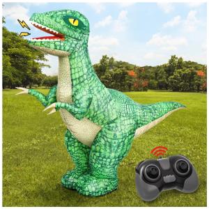 Brinquedo Inflável de Dinossauro com Controle Remoto 2.4GHz para Crianças, Dinossauro Elétrico com Rotação 360º, Avanço e Recuo, Jovow