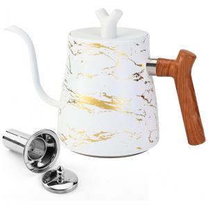 Chaleira de Chá Zalnuuk 1.5 Litros em Aço Inoxidável com Apito e Infusor de Chá, Branca